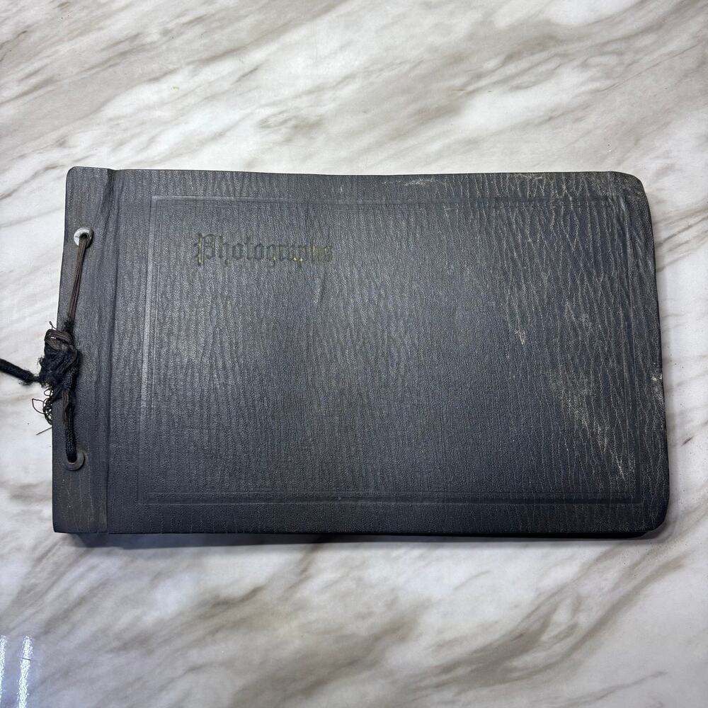 Vintage Embossed Photographs String Bound Photo Album